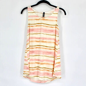 1clique Painted Print Flowy Tank Womens Size XS in Cream/Pink NEW
